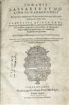 LAW  LASSARTE Y MOLINA, IGNACIO. De decimal venditionis & permutationis, que Alcavala nuncupatur, Liber unus. 1599 + Additamenta. 1599